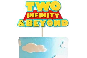 METIXOZE Two Infinity And Beyond Cake Topper Toy 2nd Birthday Cake Topper Two Infinity And Beyond Birthday Decorations Supplies For 2nd Boys Girls Party Decor