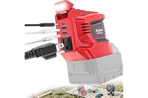 200W Power Inverter Compatible with Milwaukee 18V Battery, Ecarke DC 18V to AC 110V Battery Inverter, Portable Power Station Generator, Charger Adapter Powered Outlet 2 USB Ports &Type-C&AC Outlet