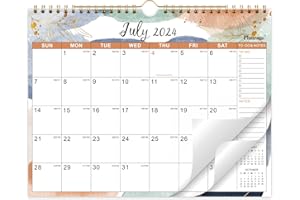 PLANRAGE 2025 Calendar - Wall Calendar 2025, Jul. 2024 - Dec. 2025, 11" x 8.5", Wall Calendar 2025 with Twin-Wire Binding - Watercolor