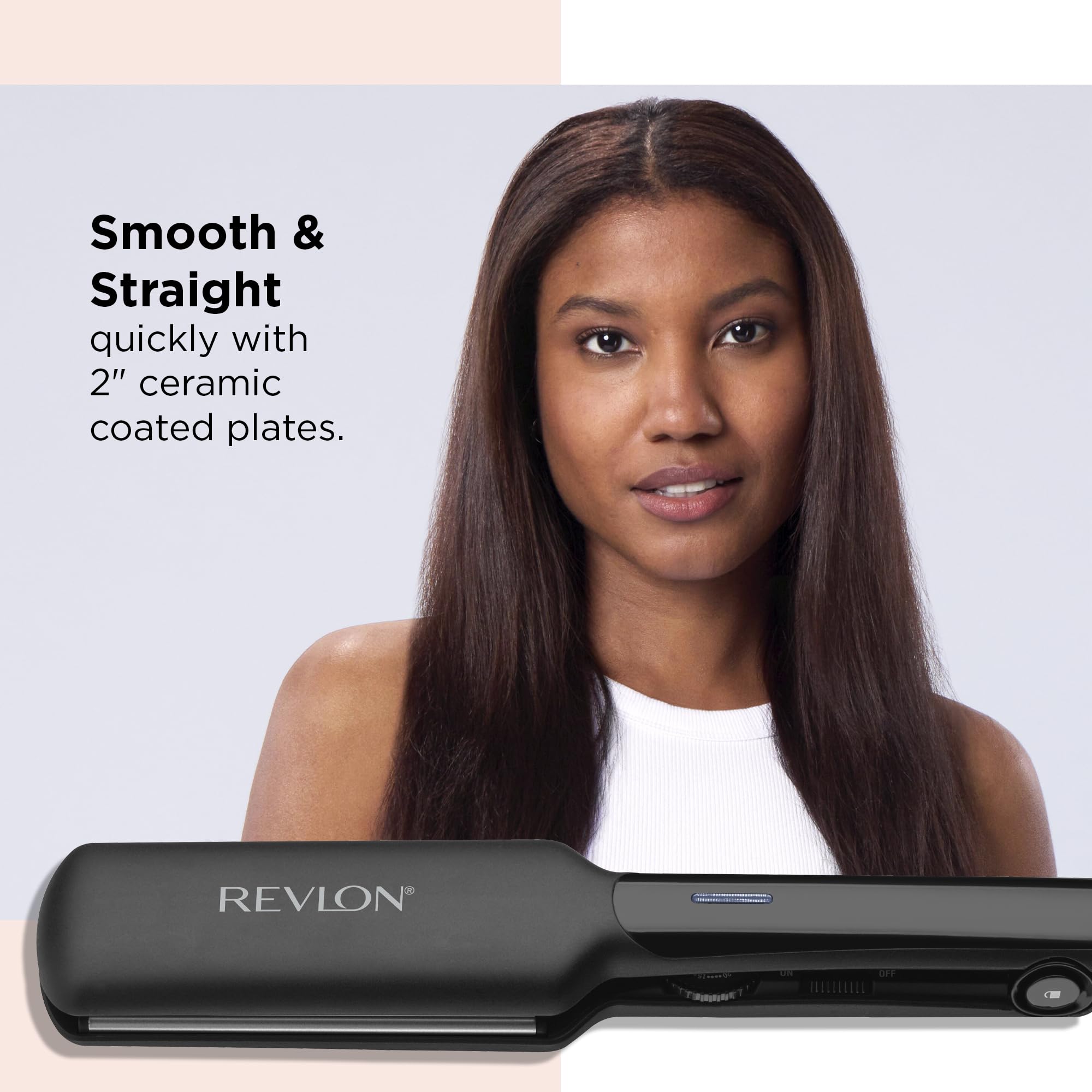 REVLON Smooth and Straight Ceramic Flat Iron | Fast Results, Smooth Styles (2 in)