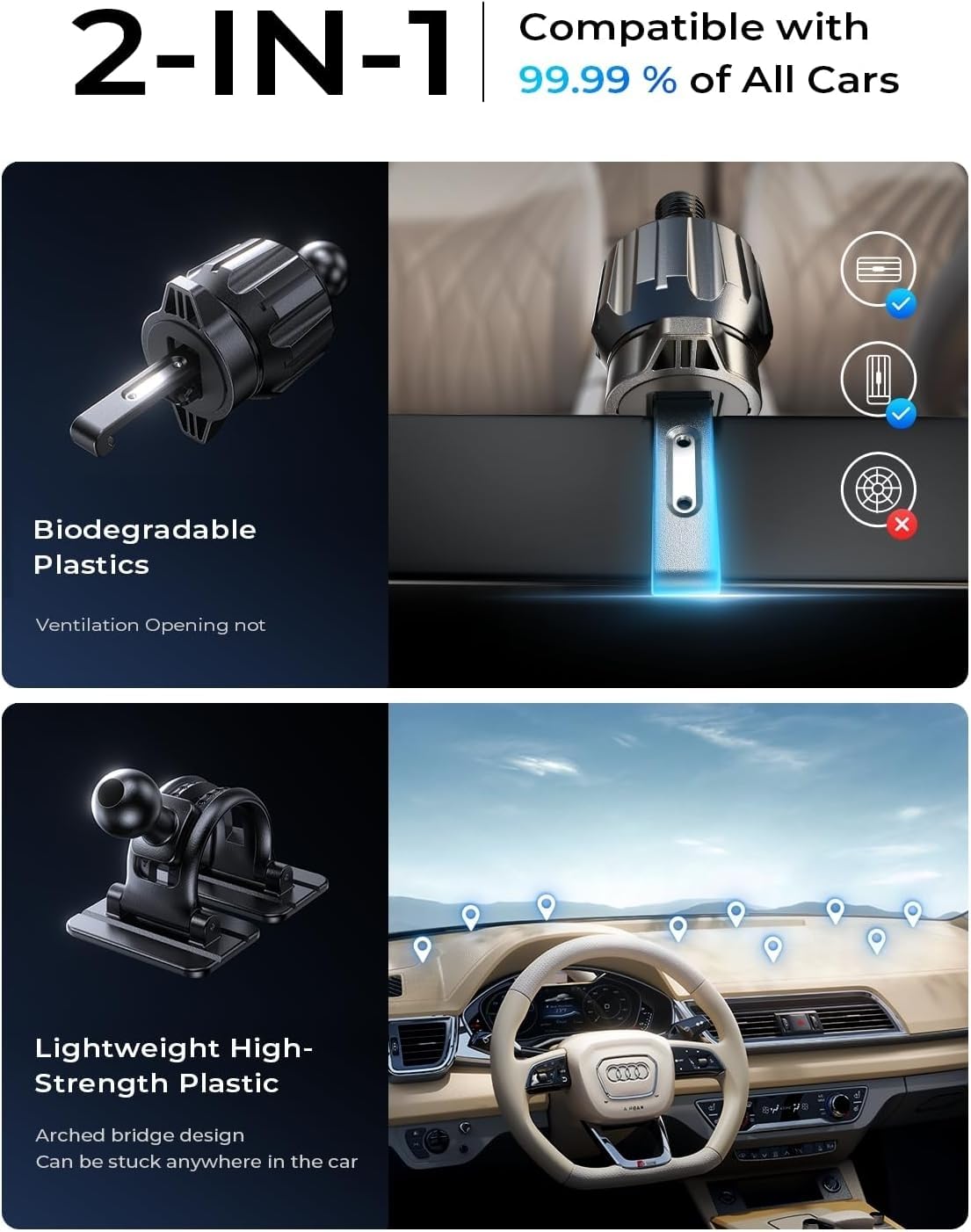 LISEN for 15W Qi2 MagSafe Car Mount Charger [Peltier Cooler Instant Cooling] Wireless Magnetic Car Mount for iPhone Car Charger, Qi2 MagSafe Charger Mount for iPhone 17 Pro Max 16/15/14/13/12