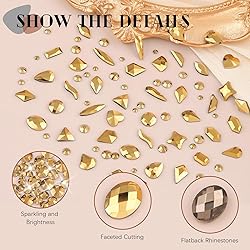 1680Pcs Mineral Gold Glass Nail Rhinestones 180Pcs