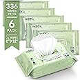 X Large Wet Wipes for Adults - 6 Packs of 56 [336 Count] Disposable Incontinence Wipes, 12" x 8" Adult Wipes for Elderly - Personal Body Wipes for Women and Men, Pre Moistened Adult Washcloths