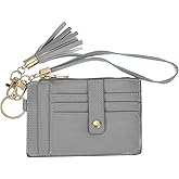 uxcell Slim Wallets Wristlet for Women, RFID Credit Card Case Keychain with Tassel PU Wristlet
