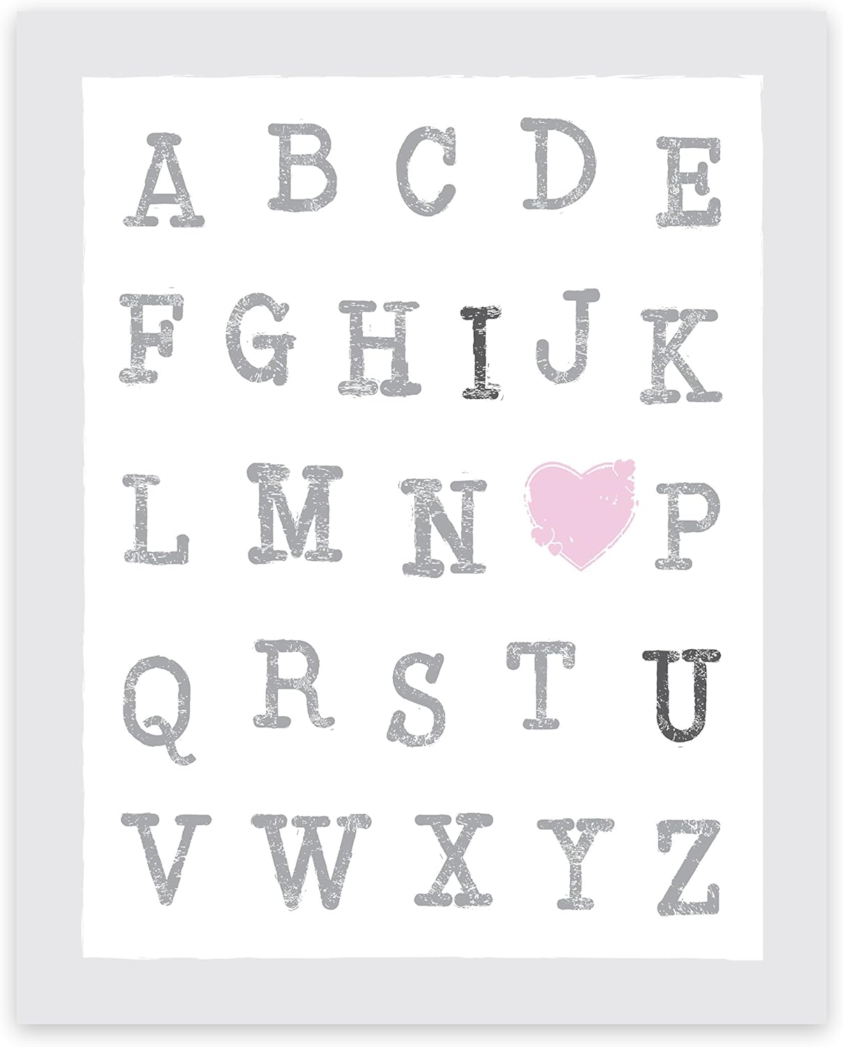 Amazon Com Abc S Of Love Pink 11x14 I Love You Wall Quotes Nursery Quotes Alphabet Letters Words Art Alphabet Wall Art Decor Baby Girl Nursery Decor Wall Art Abc I Heart You Designs