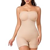 CtriLady Strapless Shapewear Bodysuit for Women Tummy Control Shapewear Seamless Full Body Shaper with Removable Straps
