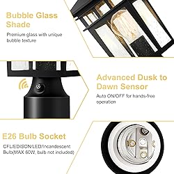 APOTO Dusk to Dawn Outdoor Post Lights, Waterproof
