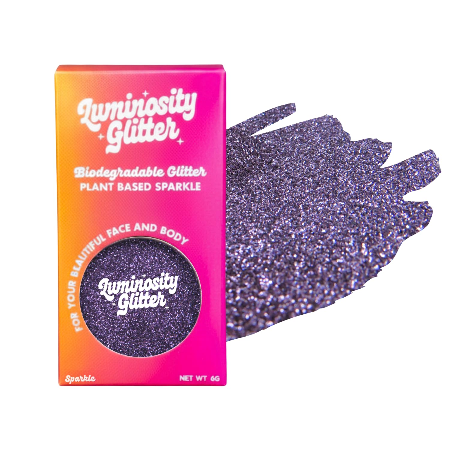 Bioglitter Purple Fine Biodegradable Cosmetic Glitter - 6 Gram Pot of Festival Glitter for Face, Body, Hair and Nail Art