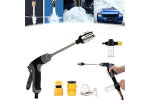 Pressure Washer, Spray Nozzle, 15x More Powerful Than Hoses, 360° Rotating Three Spray Modes with Foam Pot (C)