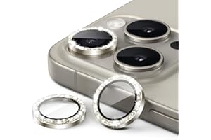 JETech Camera Lens Protector for iPhone 15 Pro 6.1-Inch and iPhone 15 Pro Max 6.7-Inch, Bling Glitter Individual 9H Tempered 