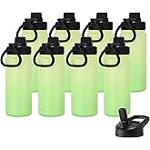 DOMICARE 16 oz Water Bottle Stainless Steel Double Wall Vacuum Insulated Water Bottle with Straw lids & Spout Lid, Leakproof