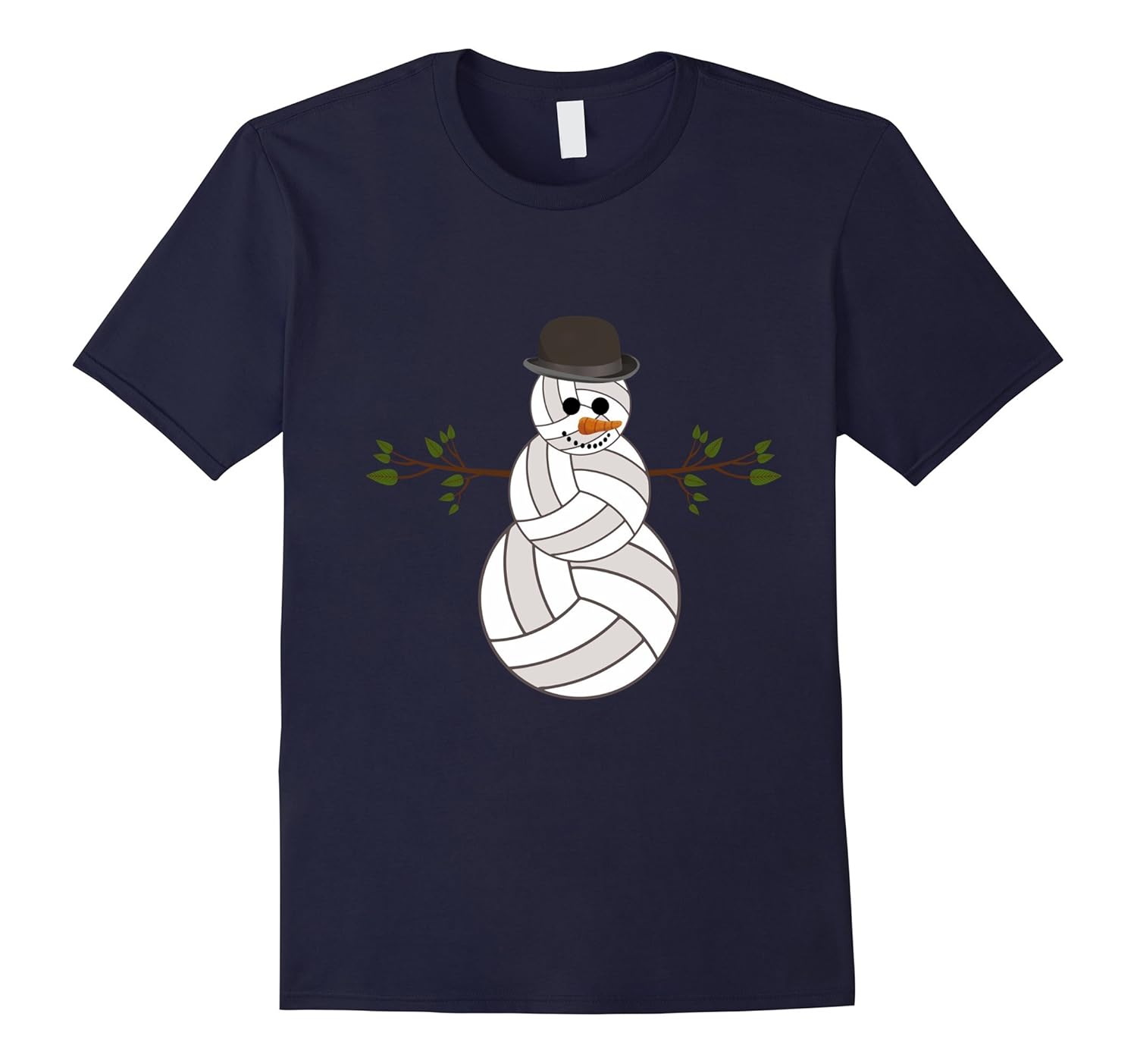 Funny Christmas Volleyball Snowman T-Shirt-Rose