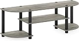 Furinno TURN-S-TUBE TV Stand 55 Inch Oak Grey 3-Tier Entertainment Center view 5