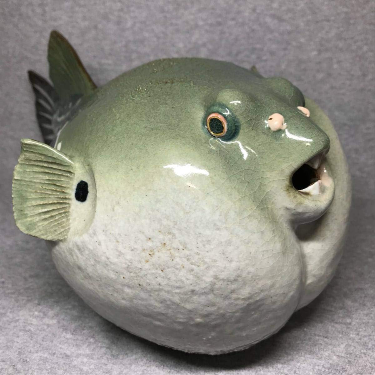 Amazon トラフグ 河豚 福 ふぐ フグ 工房茶碗屋 泥魚 松尾昭典 焼き物 陶器 陶芸 魚 さかな サカナ 釣り 海 川 おもちゃ おもちゃ