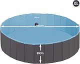 Yaheetech PVC Foldable Pet Pool 140x30cm Portable Dog Bath Black view 3