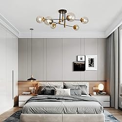 SZXYKEJI 6-Lights Glass Chandelier，Modern Flush