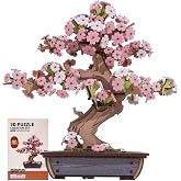 Rowood 3D Puzzles for Adults,Mother's Day DIY Wooden Flower Cherry Blossom Sakura Bonsai Tree Botanical Collection Building Set Craft Kits for Adults,Gift on Christmas Birthday