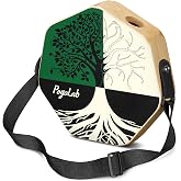 POGOLAB Three-tone Cajon, Portable Travel Drum Box with Adjustable Strap, Unique Appearance, Easy to Carry, for Home and Outdoor, Beautiful Percussion Instrument Gift (Green &amp; White)
