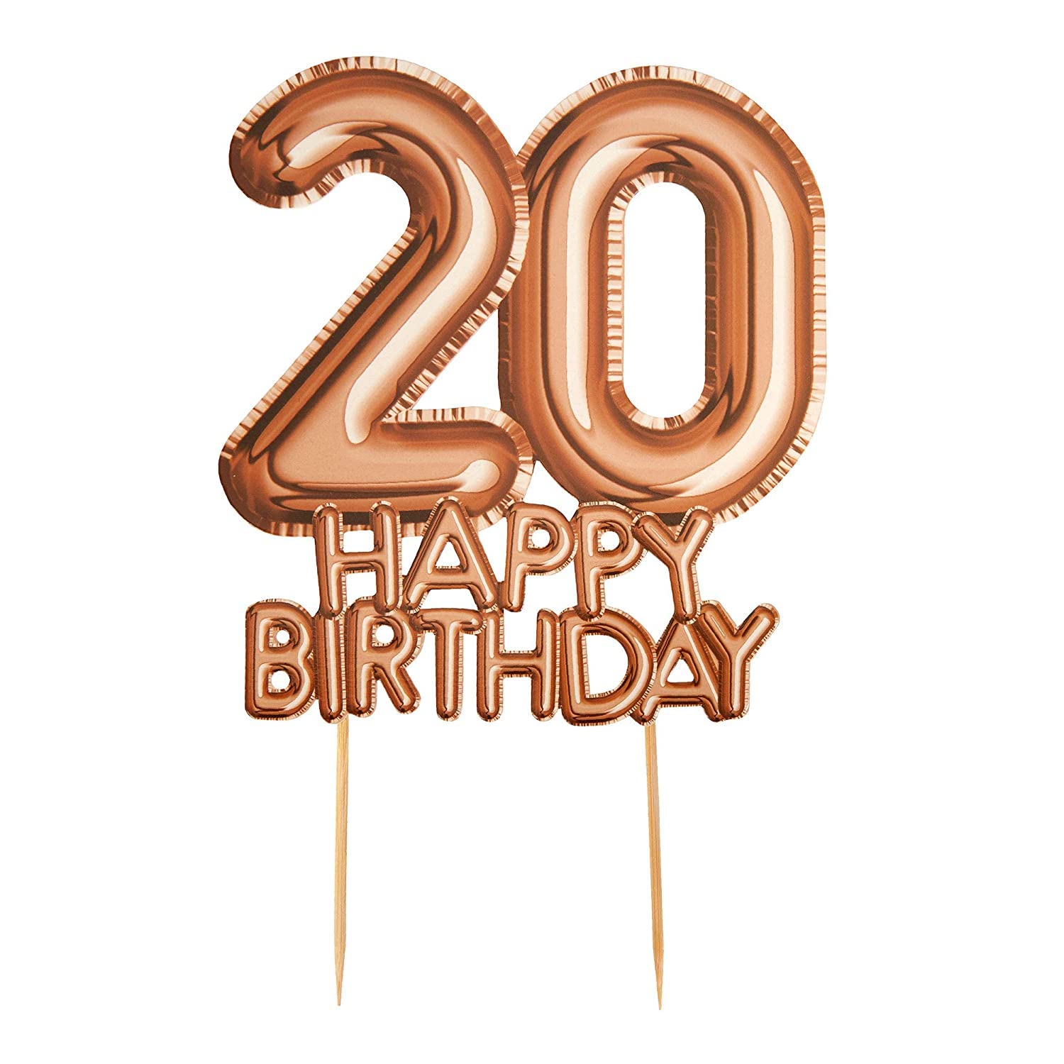 Neviti 774441 Glitz and Glamour Birthday Topper-20 Cake Topper, Pink/Rose Gold, 12.5 x 0.5 x 21