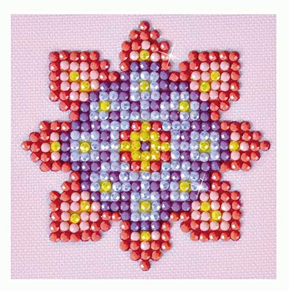 DIAMOND DOTZ Painting, Beginner Kit, Flower Mandala 2, 7.6 x 7.6cm