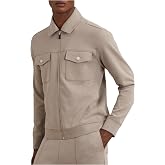 REISS Mens' MEDINA LS Interlock Zip Through Overshirt
