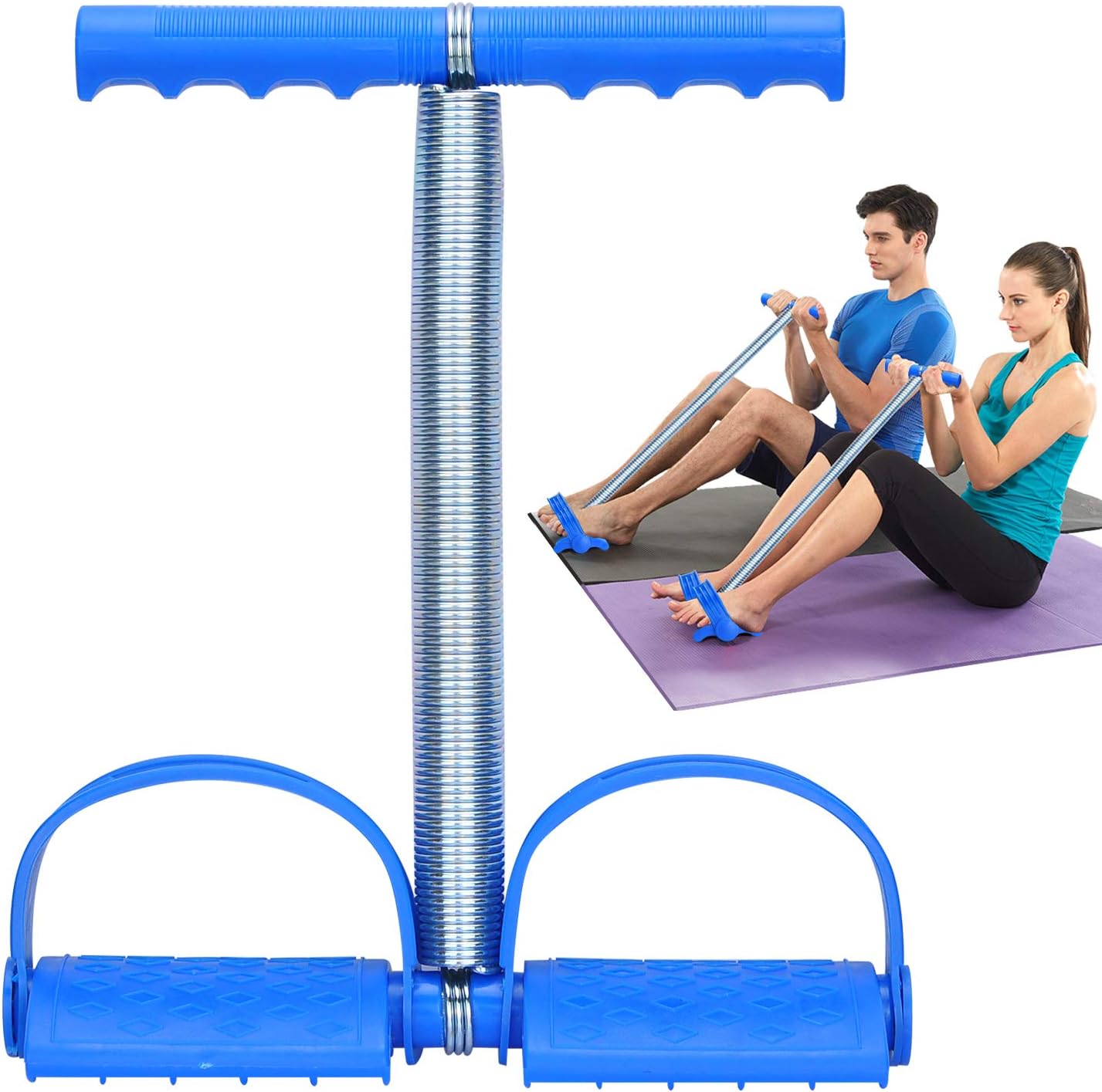 SINMI Bande De Resistance Fitness, Sit Up Bodybuilding Expander Lastique Tension Pied P Dale Rameur Elastique Corde Multifonctionnelle Kit Elastique M