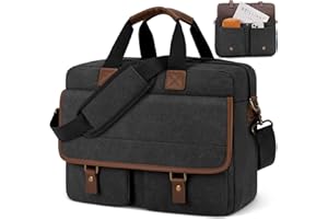 Lubardy Messenger Bag for Men, 15.6 Inch Laptop Bag Computer Office Laptop Bag for Men, Waterproof Work Bags Canvas Messenger
