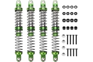 RCAWD 100mm Shock Absorber Damper Universal for a lot of 1/10 RC Cars, Full Aluminum RC Shock Upgrades, 7075 Adjustable Shocks with Spring 4pcs Hop Ups Parts Green