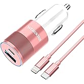 Worsors 35W USB C Fast Car Charger [Apple MFi Certified] Compatible with iPhone 14 Pro/14 Pro Max/14+/13/12/11/Mini/XS/XR/8, 20W PD3.0 Rapid Charging Adapter + 3Ft Type C to Lightning Cable - Pink