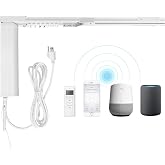 American Homesupplier Smart Curtain System, Heavy Duty Electric Curtain Rod, WiFi Control, Compatible with Alexa, Google Home, Adjustable Length (20 ft rod)