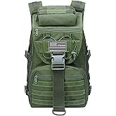 LIMHOO Military Tactical Backpack for Men Women 35L Hiking Trekking Rucksack 3 Day Molle Assault Pack (Army Green)
