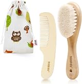 haakaa Baby Hair Brush and Comb Set with Wooden Handle 2 Pack