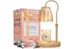 Honvinor Candle Warmer Lamp with Timer & Dimmer, Candle Warmer Height Adjustable, Fits All Jar Scented Candles, Candle Lamp with 3 Bulbs, Charming Gift Box with Ribbon for Gifting