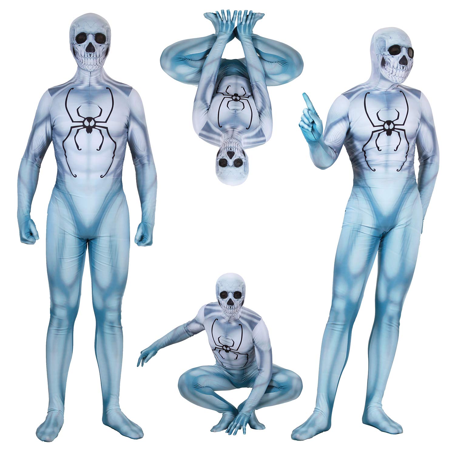 YuanMan PS4 Insomniac Spiderman Costume 3D Print Spandex Halloween Zentai Suit Adult/Kids