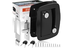 Wodli Upgraded 100% Metal RV Door Lock Replacement, RV Door Latch with Paddle Deadbolt 4 Keys, Camper Trailer Door Lock Latch for Enclosed Cargo Horse, RV Door Handle Fit 2.75"x3.75"x1.5" Lock Hole