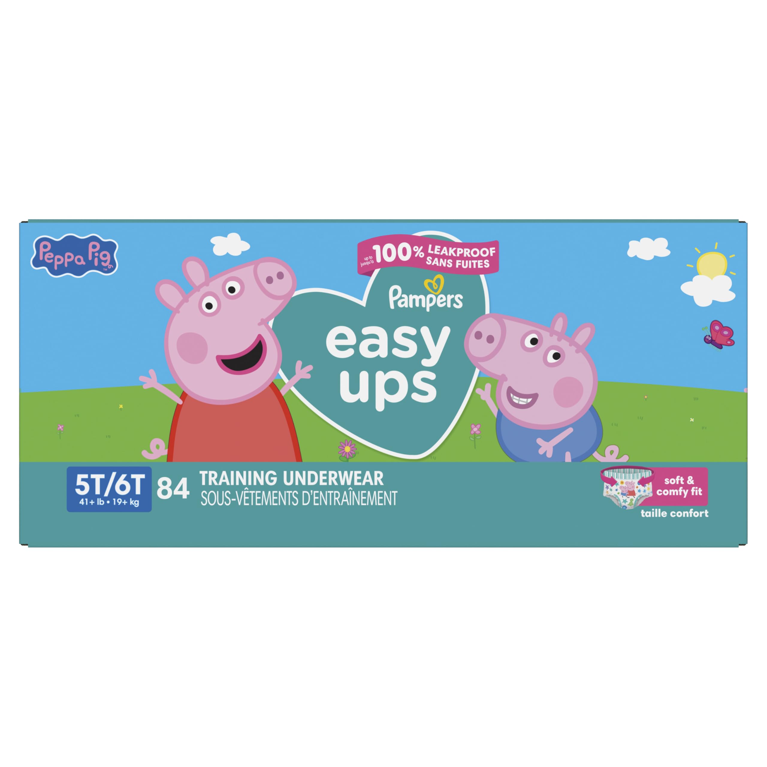 Pampers Training Pants - Easy Ups Girls & Boys - Size 5T-6T, 84 Count, Peppa Pig Potty Underwear (Packaging May Vary)