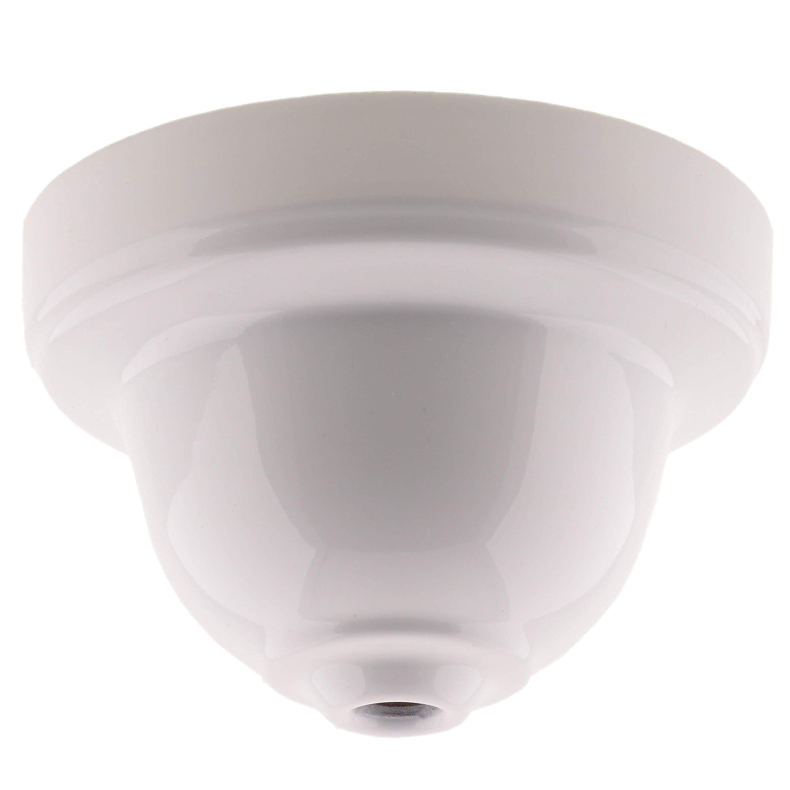 Art Deco Emporium Reproduction Ceiling Rose Cup for use in Retro Ceiling Pendant in Bakelite with Applied White Finish