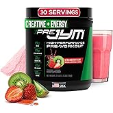 JYM Supplement Science Pre JYM Strawberry Kiwi Pre Workout Powder - BCAAs, Nootropics, Creatine HCI, Citrulline, Beta-Alanine, Betaine, Taurine, Huperzine 30 Servings