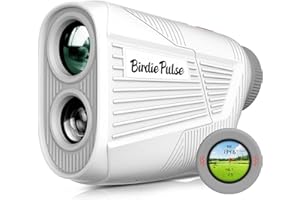 BIRDIEPULSE Golf Rangefinder with Slope & Magnet，1300 Yards Range Finder for Golf，Flag Locking Vibration，6-6.5X Magnification & HD LCD，Rechargeable Golf Range Finder