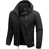 SWISSWELL Mens Rain Jackets Waterproof with Hood Men Windbreaker Jackets Lightweight Rain Coats for Golf Fishing Hiking