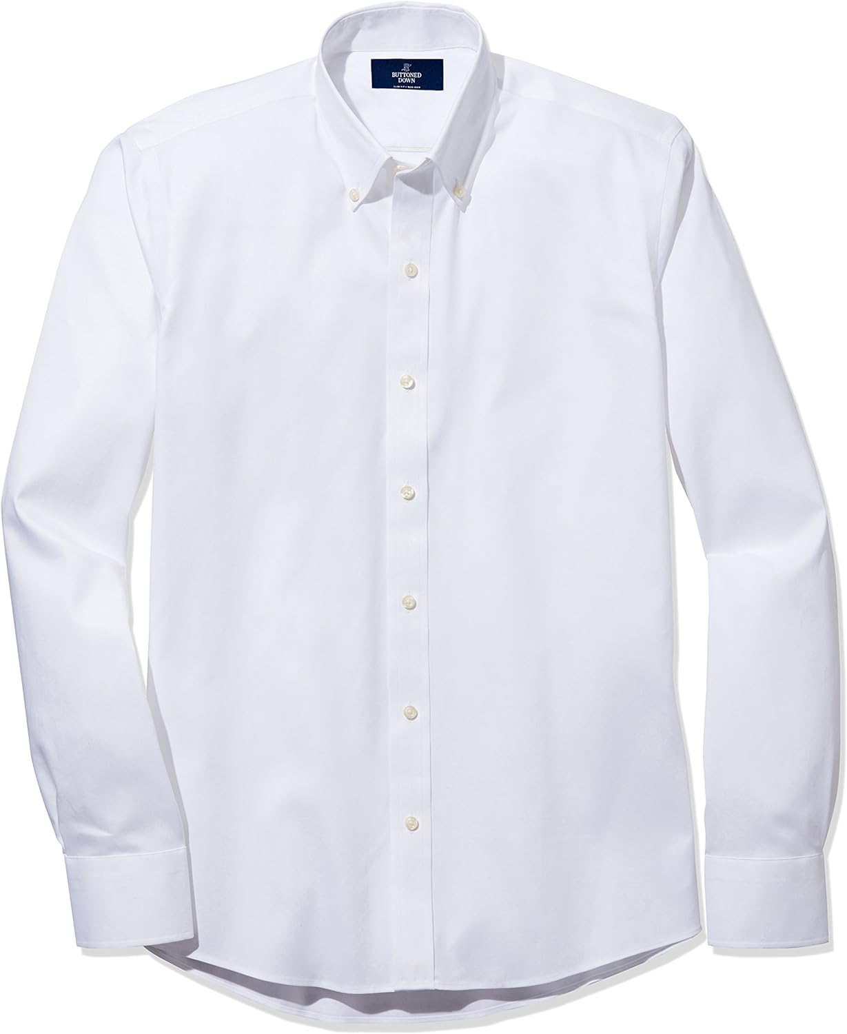  Brand - Buttoned Down Men's Slim-Fit Button Collar Solid Pinpoint Dress Shirt, Supima Cotton Non-Iron: Clothing