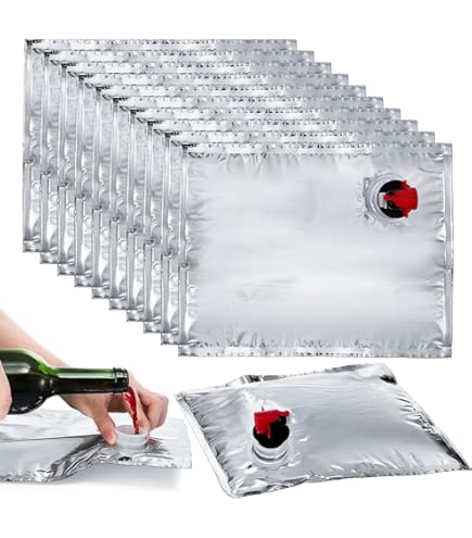 5-Pack 10 Liter BIB Bag In Box Bags With Taps - Homebrew Wine & Beverage Storage Containers