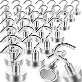 30Pcs Super Strong Magnetic Hooks, 25lbs Magnetic Hook Heavy Duty for Hanging, Rare Earth Neodymium Magnet Hooks, for Cruise Ship Camping Grill Kitchen Fridge Garage Wall