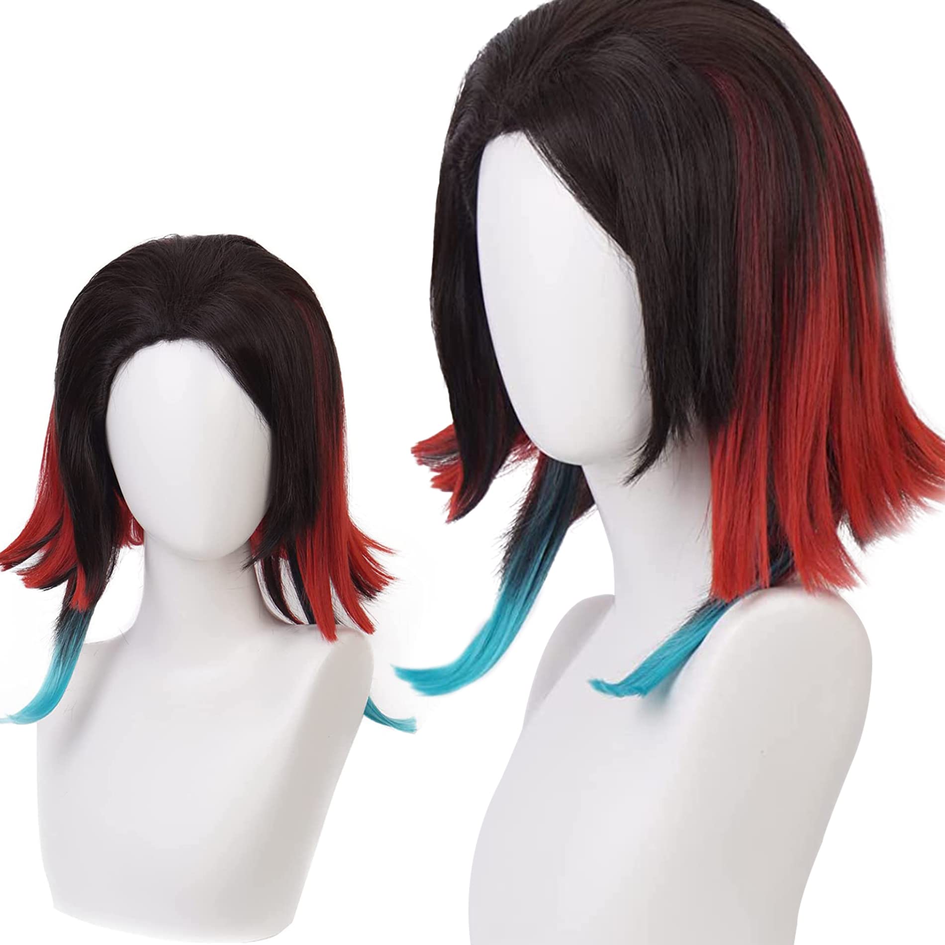Black Brown Blue Mixed Short Hair Cosplay Wig for Men Women Halloween Conventions Cos Anime Party Heat Resistant Synthetic Fabric Costume Hairs โ image 1