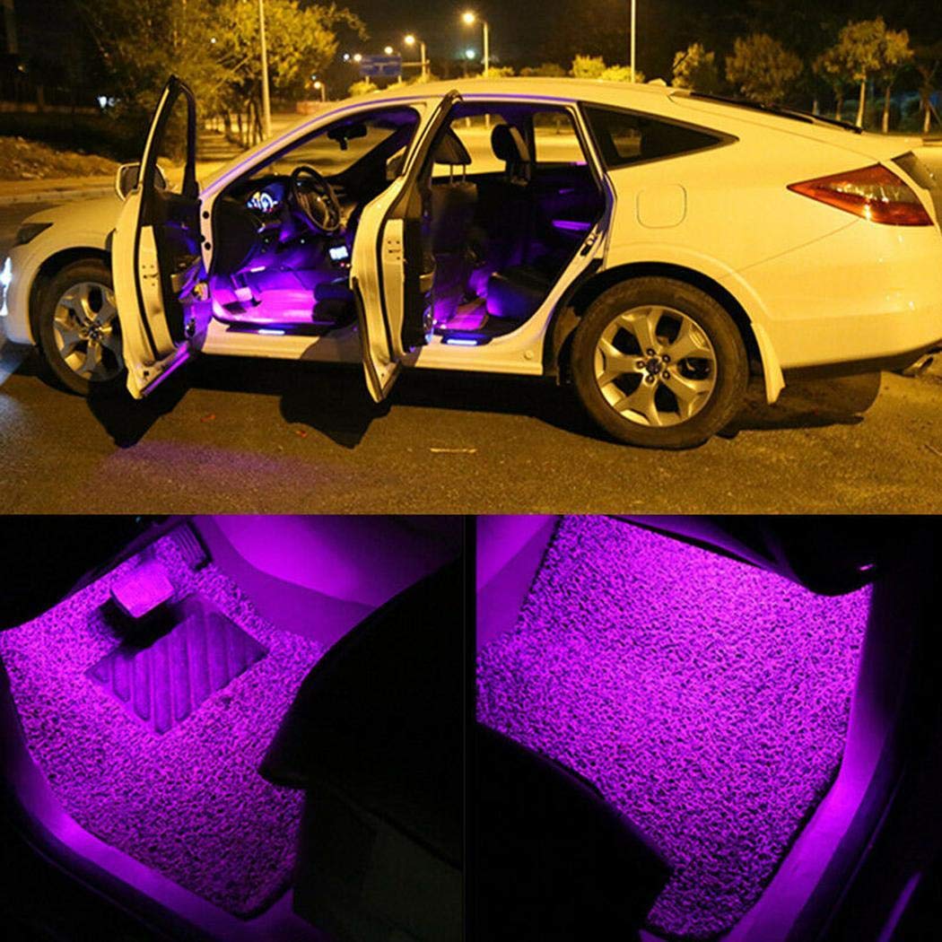UpBeauty LED Interior Car Lamp Kit Remote Under Dash Foot Seat Inside Lighting Decor Light Kit