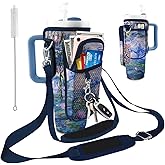LAOTANGJIA Stanley Carrier Bag for Stanley 40oz/30ozTumbler with Phone with 2 Adjustable Strap,3 Pockets Bottle Stanley Cup Carrier Bag & Case,Accessories for Hiking Travelling