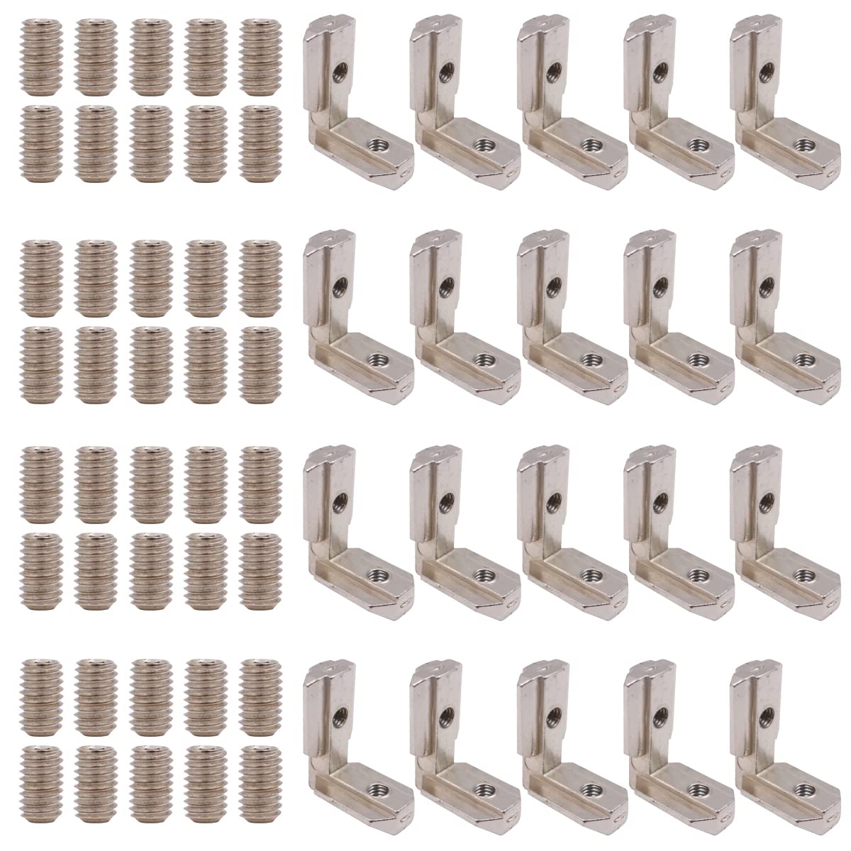 WANGCL 20PCS T-slot Inner Angle Angle Connector Zinc Alloy Brackets Inner Corner Connector For EU-4040 Aluminum Profiles