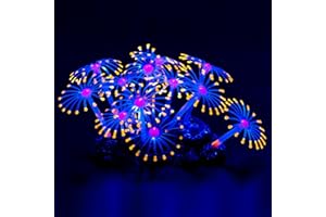 Pawfly Glowing Effect Artificial Coral Plant Decor Ornament for Fish Tank Aquarium, Orange