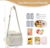 HSHRISH Large 10L Insulated Lunch Bag Women Waterproof Leakproof White view 2