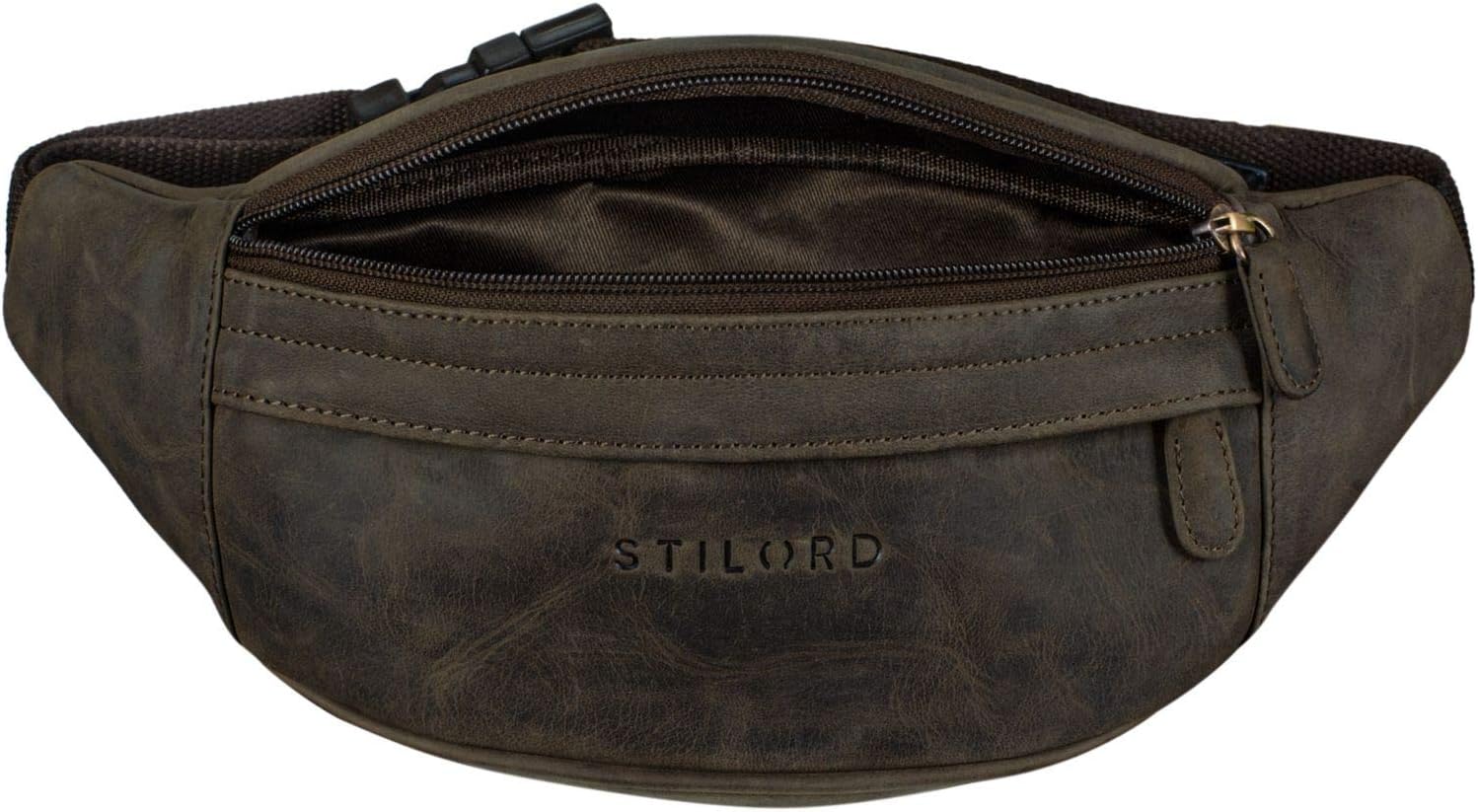 STILORD "Terry" Leather Waist Belt Bag Vintage Bum Bag for Men and Women Genuine Leather Belt Pouch for Dog Walking Running Pack Festival Bag Colour:Dark - Image 5